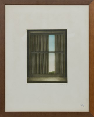 Lot 636 - BEHIND THE CURTAINS,  A MEZZOTINT BY DOROTHEA WIGHT