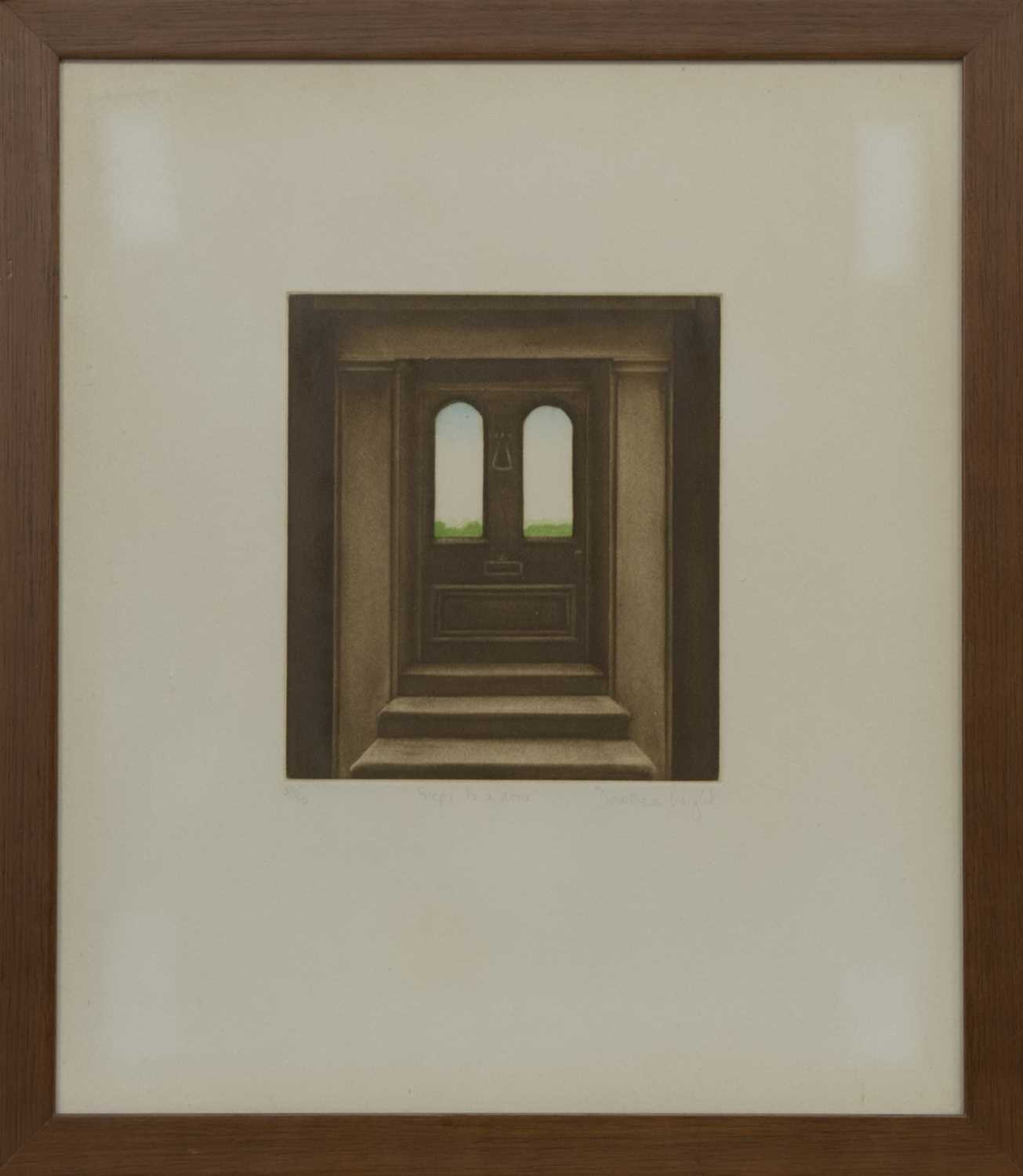 Lot 633 - STEPS TO A DOOR, A MEZZOTINT BY DOROTHEA WIGHT