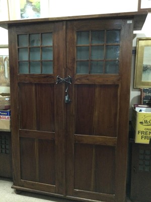 Lot 256 - AN ARTS & CRAFTS STYLE ARMOIRE