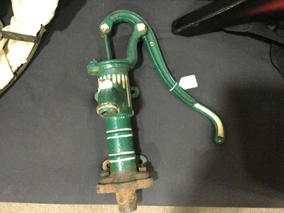 Lot 357 - A PAINTED IRON WATER PUMP