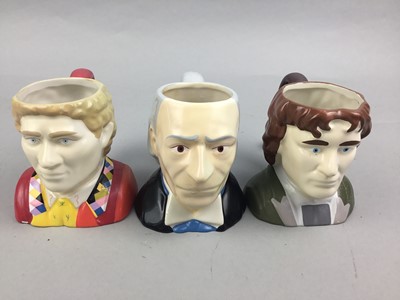 Lot 434 - A LOT OF THREE DOCTOR WHO CHARACTER JUGS AND A FIGURE