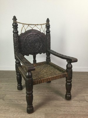 Lot 120 - EARLY 20TH CENTURY ANGLO-INDIAN ARMCHAIR