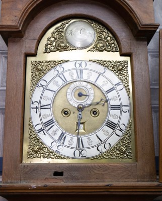 Lot 1108 - A MID-18TH CENTURY AND LATER OAK AND WALNUT LONGCASE CLOCK