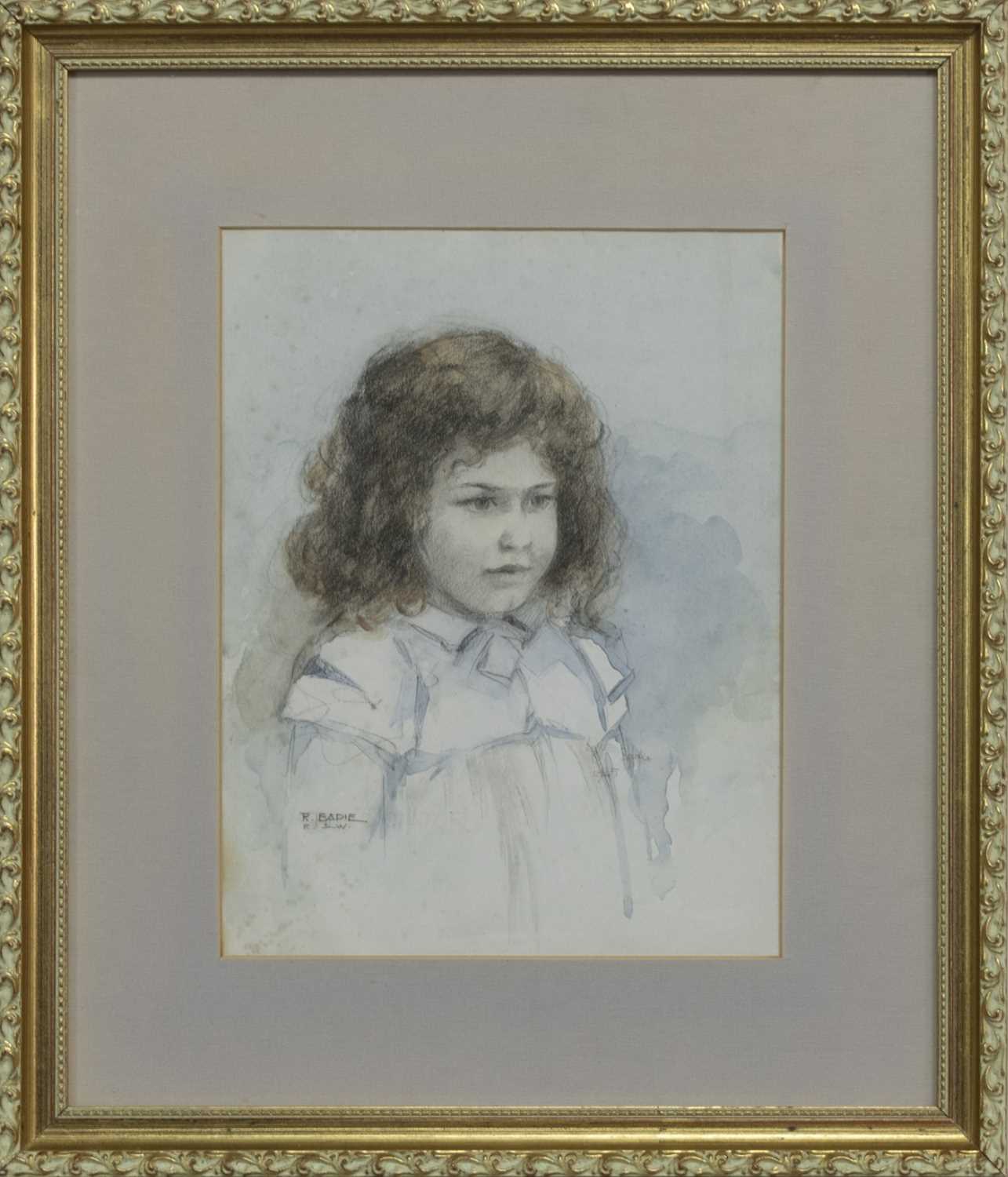 Lot 59 - STUDY OF A YOUNG GIRL, A WATERCOLOUR BY ROBERT EADIE