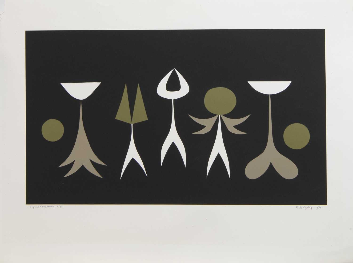 Lot 93 - A GROUP OF FIVE FORMS, A SCREENPRINT BY PAULE VÉZELAY