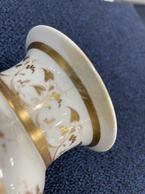 Lot 185 - A PAIR OF VICTORIAN ENGLISH PORCELAIN VASE, ALONG WITH ANOTHER