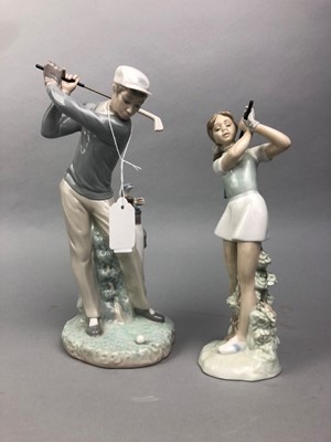 Lot 339 - TWO LLADRO FIGURES OF GOLFERS