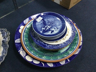 Lot 396 - FOUR ROYAL COPENHAGEN CABINET PLATES, ALONG WITH OTHER CABINET PLATES AND CHARGERS