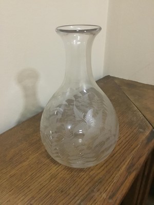 Lot 225 - A VICTORIAN GLASS DECANTER ALONG WITH OTHER CUT GLASS