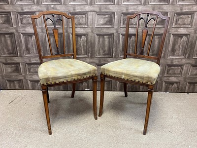 Lot 448 - A PAIR OF EDWARDIAN SINGLE CHAIRS