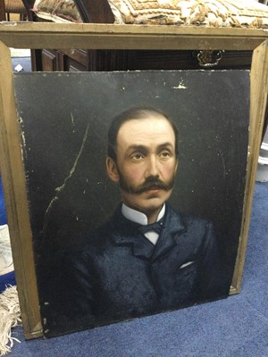 Lot 577 - A PAIR OF VICTORIAN OIL PORTRAITS OF A MAN AND A WOMAN