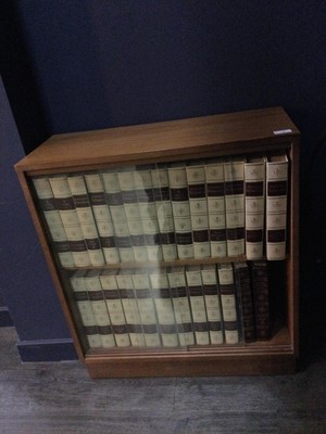 Lot 366 - A LOT OF BRITANNICA ENCYCLOPEDIAS IN A RETRO CABINET