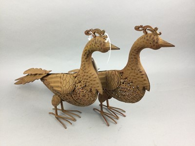 Lot 590 - A PLAYERS NAVY CUT ADVERTISING SIGN, ALONG WITH TWO PEACOCKS