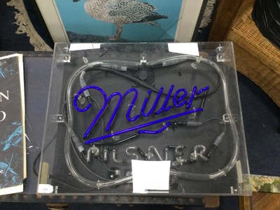 Lot 604 - A MILLER PILSNER NEON SIGN