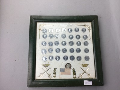 Lot 120A - A FRAMED COLLECTION OF USA PRESIDENT COINS