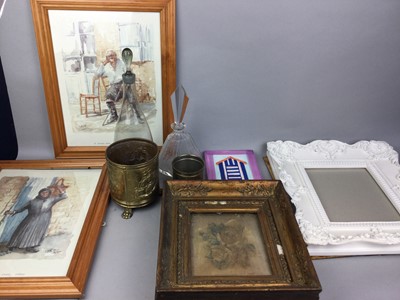 Lot 680 - A LOT OF FOUR PICTURES FRAMES, ALONG WITH OTHER ITEMS