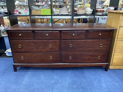 Lot 651 - A STAG CHEST OF DRAWERS AND A STAG OPEN BOOKCASE