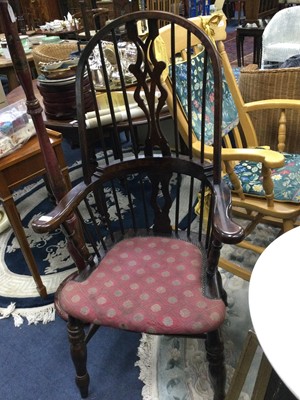 Lot 668 - A REPRODUCTION HIGH BACK WINDSOR CHAIR