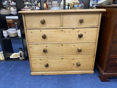 Lot 663 - A PINE CHEST OF DRAWERS