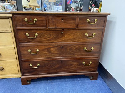 Lot 666 - A MAHOGANY CHEST OF DRAWERS