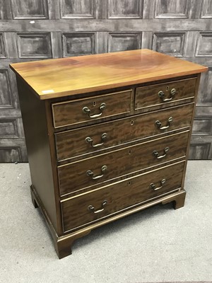 Lot 471 - A 19TH CENTURY MAHOGANY CHEST OF TWO SHORT OVER THREE LONG DRAWERS