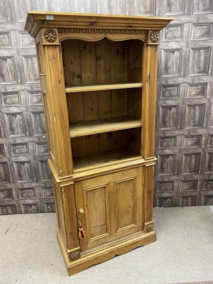 Lot 468 - A PINE OPEN BOOKCASE