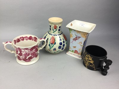 Lot 553 - A SPODE JAVA VASE, IZNIK VASE AND OTHER CERAMICS