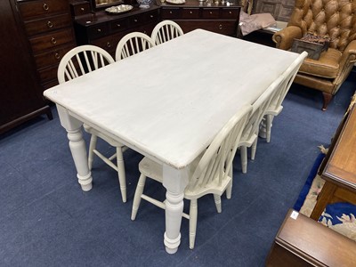 Lot 478 - A PAINTED KITCHEN TABLE