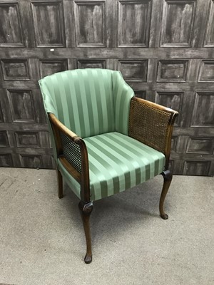 Lot 479 - AN EARLY 20TH CENTURY CANE PANELLED ARMCHAIR