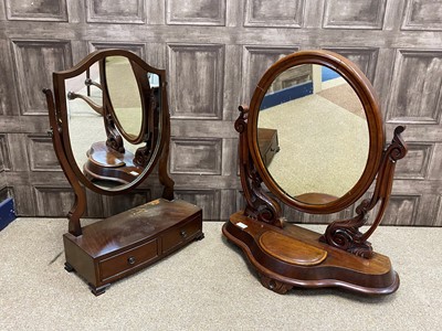 Lot 462 - A UPHOLSTERED DRESSING STOOL AND ANOTHER MIRROR