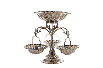Lot 517 - AN EARLY 20TH CENTURY SILVER PLATED TABLE EPERGNE