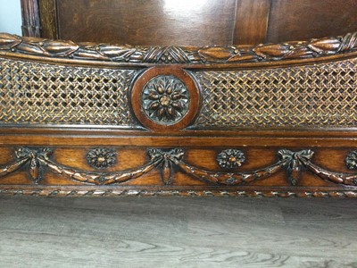 Lot 1684 - AN EARLY 20TH CENTURY CANE PANELLED BEDSTEAD