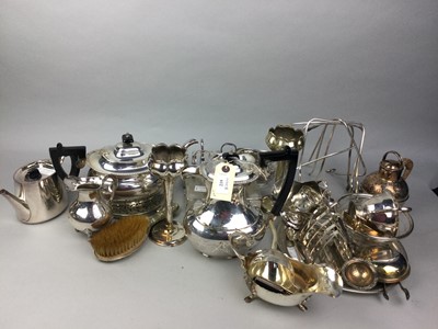 Lot 612 - A SILVER PLATED FOUR PIECE TEA SERVICE AND OTHER VARIOUS PLATED WARE