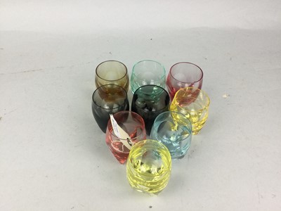 Lot 617 - A HARLEQUIN SET OF NINE ‘MOSER’ SPIRIT GLASSES