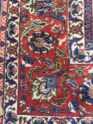 Lot 937 - A BORDERED RUG OF ISFAHAN DESIGN