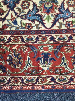 Lot 937 - A BORDERED RUG OF ISFAHAN DESIGN
