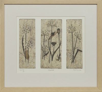 Lot 554 - MEADOW, AN ETCHING BY PAT CROMBIE