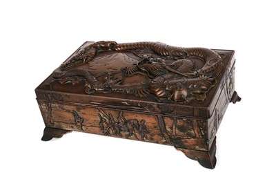 Lot 982 - AN EARLY 20TH CENTURY CHINESE COPPER CASKET