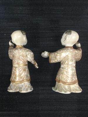 Lot 989 - A PAIR OF JAPANESE SATSUMA MALE FIGURES