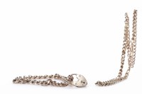 Lot 2 - NINE CARAT GOLD CURB LINK ALBERT CHAIN along...