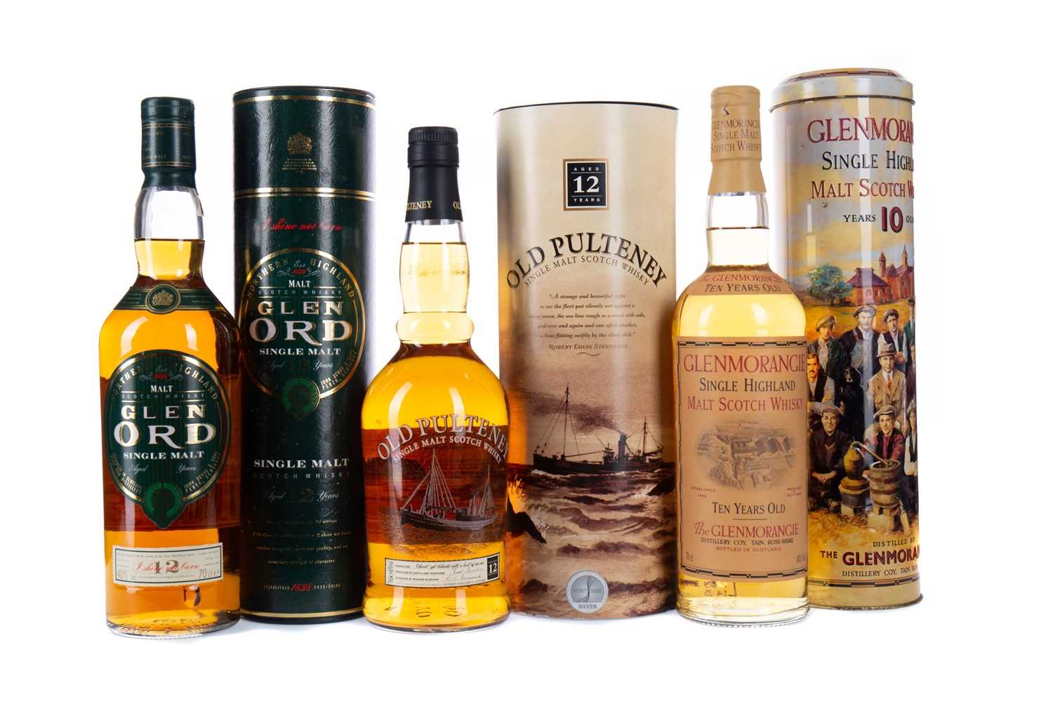Lot 42 - GLEN ORD 12 YEARS OLD, GLENMORANGIE 10 YEARS OLD AND OLD PULTENEY AGED 12 YEARS