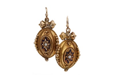 Lot 503 - A PAIR OF VICTORIAN PEARL EARRINGS