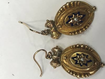Lot 503 - A PAIR OF VICTORIAN PEARL EARRINGS