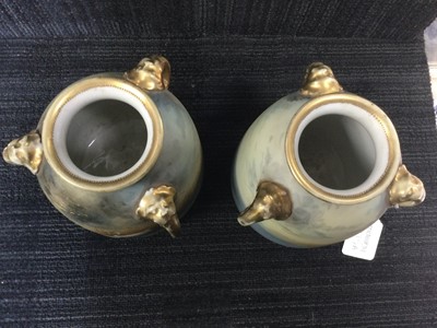 Lot 975 - A PAIR OF EARLY 20TH CENTURY JAPANESE NORITAKE VASES