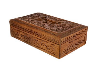 Lot 980A - AN EARLY 20TH CENTURY CHINESE TEAK CASKET
