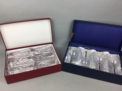 Lot 697 - A LOT OF TWO BOXED SETS OF CRYSTAL GLASSES