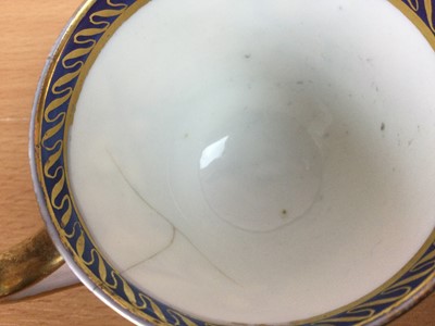 Lot 124 - AN EARLY 19TH CENTURY NEW HALL PORCELAIN TEACUP AND SAUCER, AND TWO OTHERS