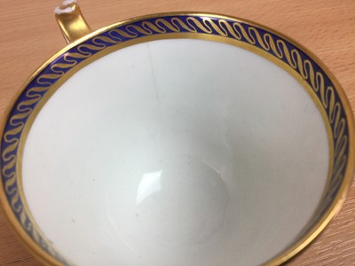 Lot 124 - AN EARLY 19TH CENTURY NEW HALL PORCELAIN TEACUP AND SAUCER, AND TWO OTHERS