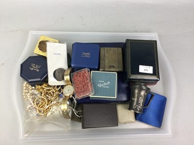 Lot 692 - A LOT OF COSTUME JEWELLERY, WATCHES, COINS AND OTHER ITEMS