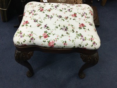 Lot 628 - A MAHOGANY DRESSING STOOL